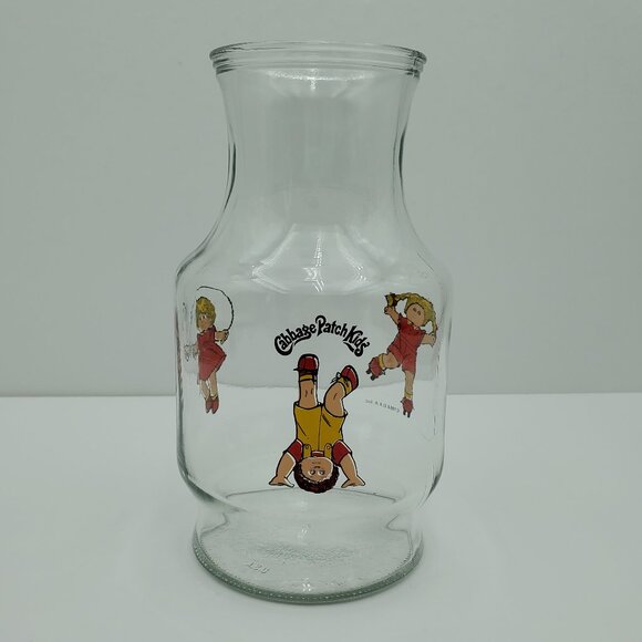 Anchor Hocking Cabbage Patch Kids Juice Carafe 1984 Glass Decanter Pitcher - Picture 1 of 10